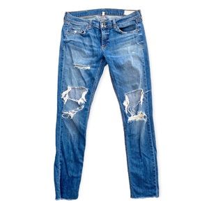 Rag & Bone Womens Size 28 Medium Wash Dre Slim Ankle Distressed Skinny Jeans